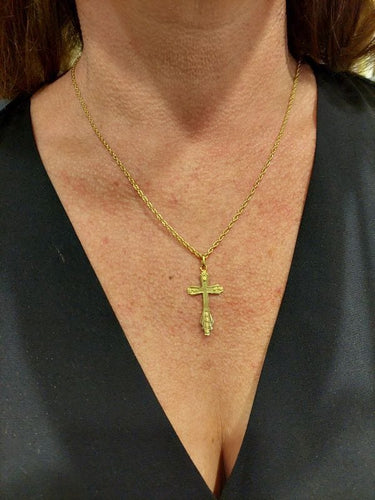Pendentif Croix ancienne en or jaune 58 Facettes 065361