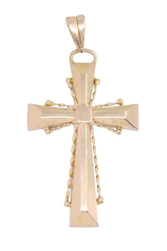 Pendentif CROIX ANCIENNE OR JAUNE 58 Facettes 081821
