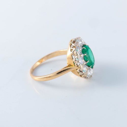 Bague 56 Bague Marguerite émeraude et diamants 58 Facettes