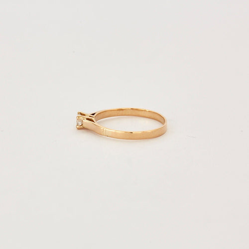 Bague 55 Bague solitaire Or jaune Diamant 58 Facettes