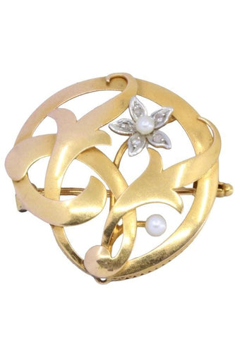 Broche BROCHE ANCIENNE FLEUR ET PERLES 58 Facettes 060671
