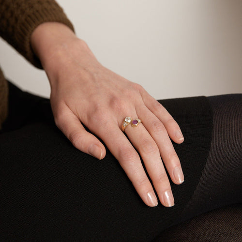 Bague 51 Bague Toi & Moi Diamant Rubis 58 Facettes