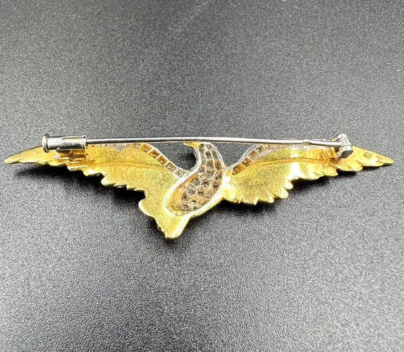 Broche Broche Oiseau Or jaune Diamants 58 Facettes