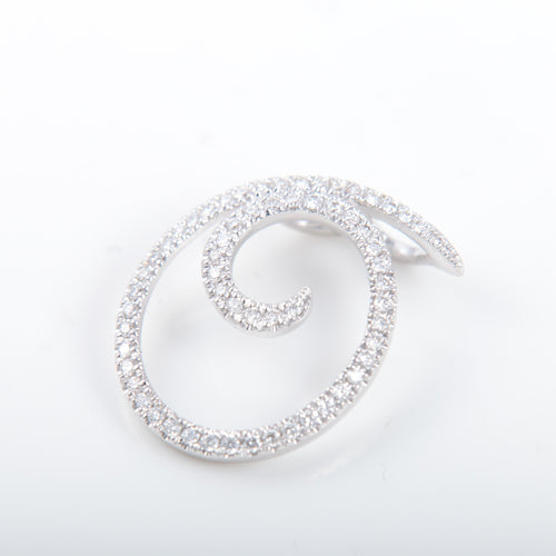 Pendentif Pendentif Tourbillon or blanc et diamants 58 Facettes