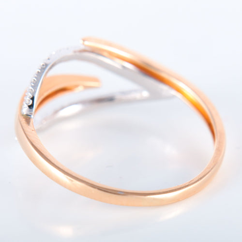 Bague 55.5 Bague Feuille or rose et blanc 58 Facettes