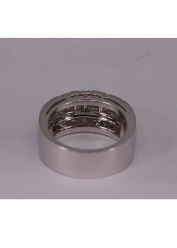 Bague Bague triple Or blanc et Diamants 58 Facettes RNG2650