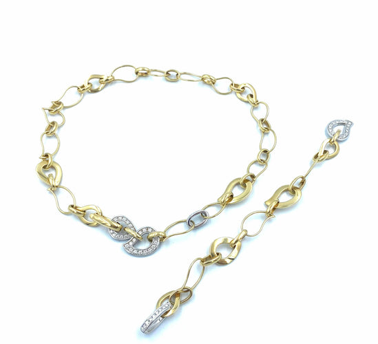 Collier MATTIOLI. Ensemble collier et bracelet 2 ors et diamants 58 Facettes
