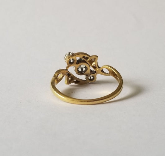 Bague 55 Bague ancienne diamants 0.20 carats 58 Facettes