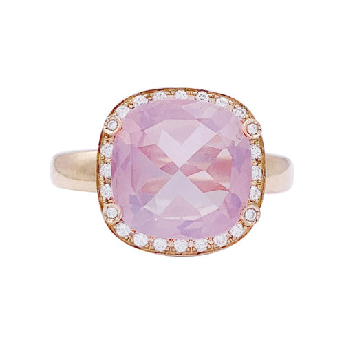 Bague 58 Bague Poiray, "Filles Antik", or rose, quartz rose, diamants. 58 Facettes 33124
