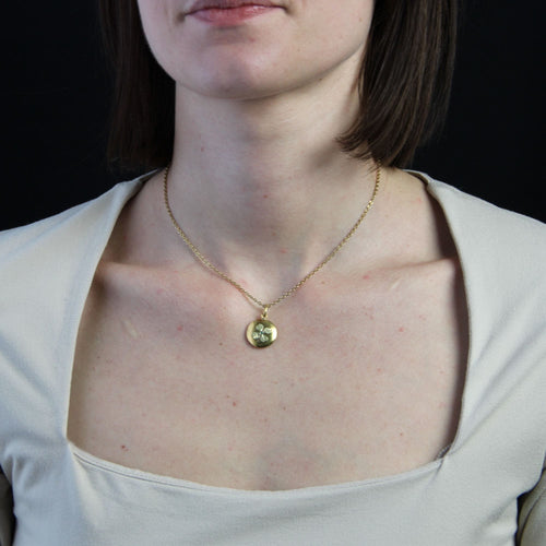 Pendentif Pendentif or jaune trèfle à 4 feuilles émeraude 58 Facettes 21-310