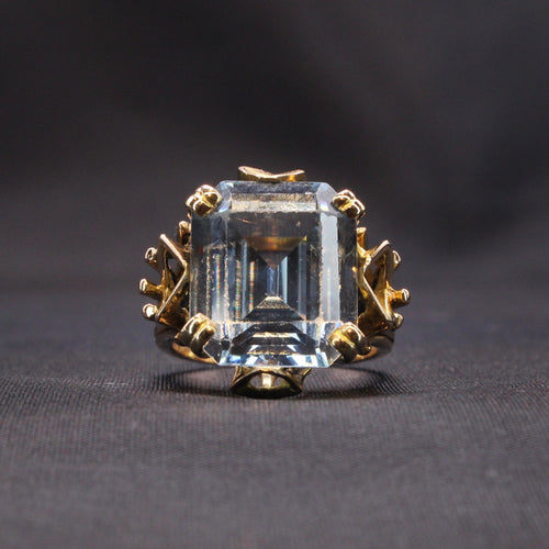 Bague 52 Bague cocktail  Or jaune Aigue-marine 58 Facettes