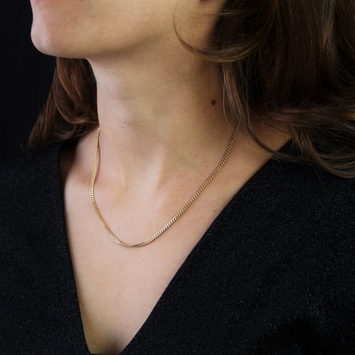 Collier Chaîne or jaune maille gourmette limée 58 Facettes 11-151