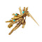 Broche Broche Chaumet en or jaune, diamants et turquoises. 58 Facettes 31240