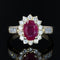 Bague 53 Bague rubis diamants or jaune 58 Facettes 21-828