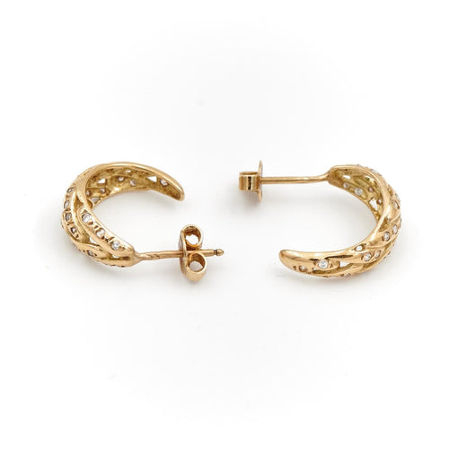 Boucles d'oreilles Boucles d'oreilles Créoles Or jaune Diamant 58 Facettes 1732459CN