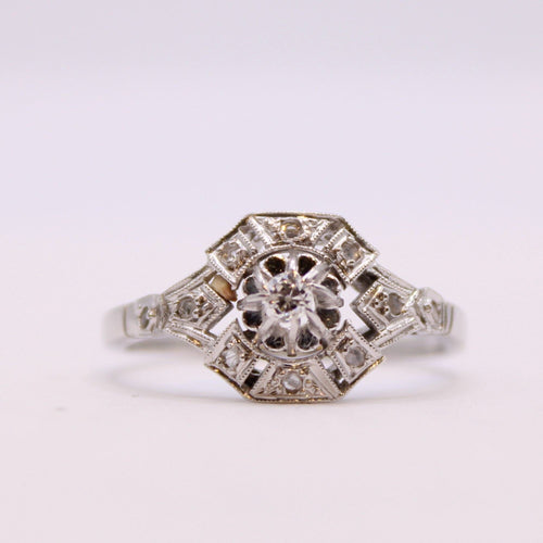 Bague Bague Art-déco Diamants et or blanc 58 Facettes