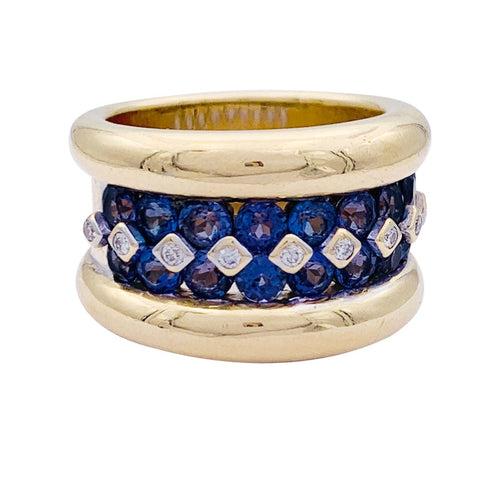 Bague 52 Bague Poiray or jaune, saphirs, diamants. 58 Facettes 32679