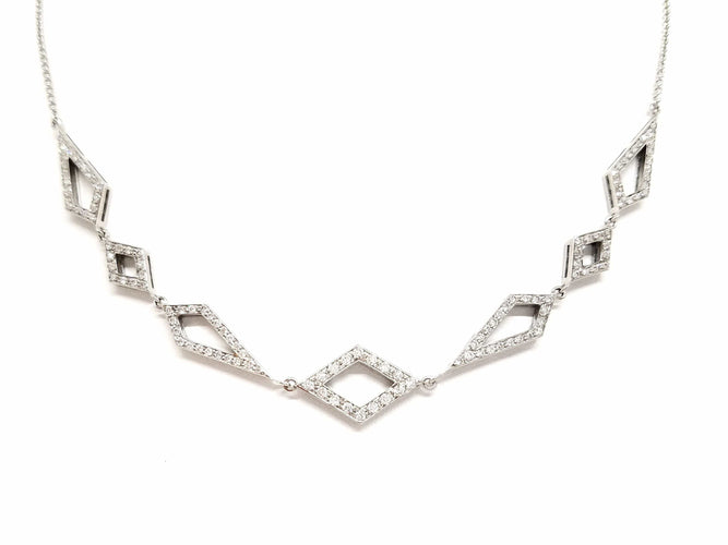 Collier Collier Or blanc Diamant 58 Facettes 578815RV