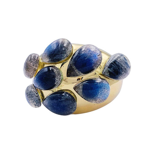 Bague 52 Bague Pomellato, Rugiada, or jaune, labradorites. 58 Facettes 32470