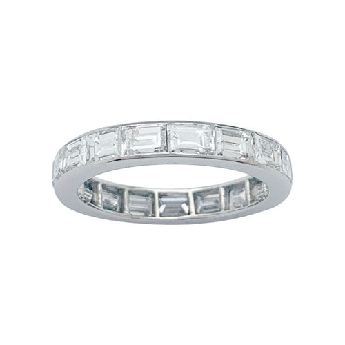 Bague 50 Alliance diamants baguette platine. 58 Facettes 31486
