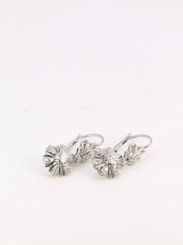 Boucles d'oreilles Paire de dormeuses vintage or et diamants 58 Facettes J91