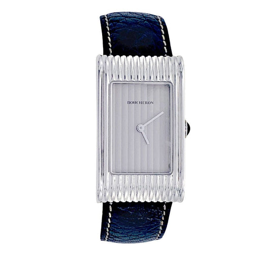 Montre Montre Boucheron, "Reflet", acier, cuir. 58 Facettes 32684