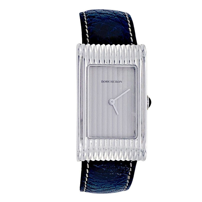 Montre Montre Boucheron, "Reflet", acier, cuir. 58 Facettes 32684