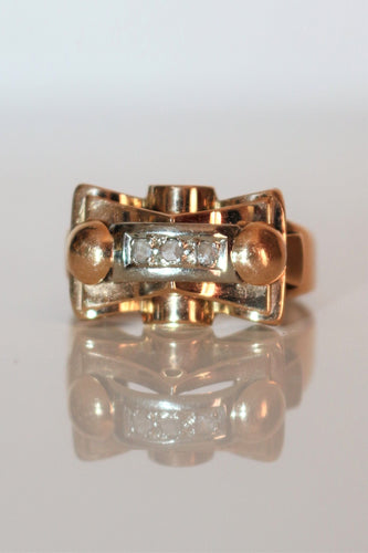 Bague 58 / diamant Bague Rétro 2 Ors, Diamants 58 Facettes 533