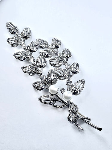 Broche Broche Platine Or Perles Diamants. 58 Facettes AB213