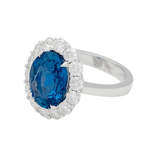 Bague Bague saphir 5,53 carats, entourage diamants. 58 Facettes 31198