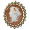 Broche Broche camée or, perles émail noir 58 Facettes 19176-0039