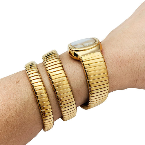 Montre Montre Bulgari, "Serpenti Tubogas", or jaune, diamants. 58 Facettes 30897