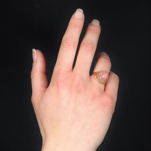 Bague 53 Bague ancienne rhodochrosite en or 58 Facettes 23-002