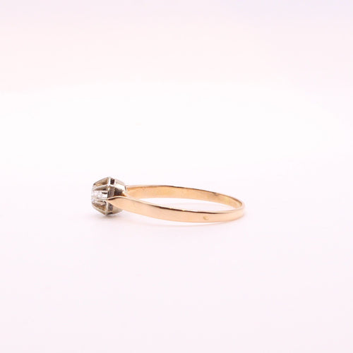 Bague Bague Solitaire serti soleil Diamant deux Ors 58 Facettes