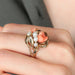 Bague Or Jaune / Corail / 54.5 BAGUE "ROSE" OR, PERLE & CORAIL 58 Facettes BO/220026/27