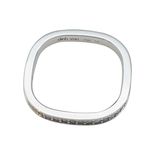 Bague 50 Alliance Dinh Van, "Carrée", or blanc et diamants. 58 Facettes 31305