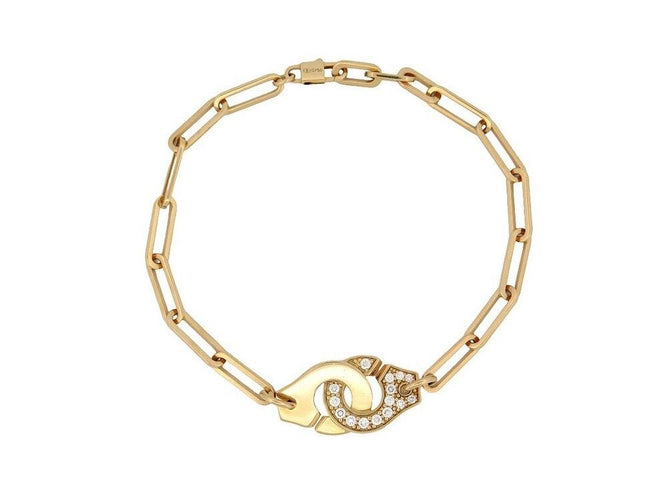 Bracelet bracelet DINH VAN menottes r12 or jaune 18k & diamants 58 Facettes 255762
