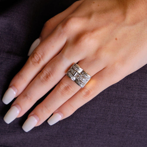 Bague 48.5 Bague Tank Diamants 2 ors 58 Facettes EL2-72