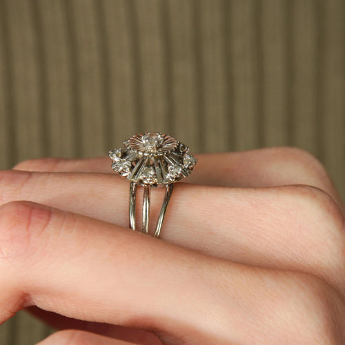 Bague BAGUE VINTAGE "FLEUR" OR & DIAMANTS 58 Facettes BO/220092 NSS