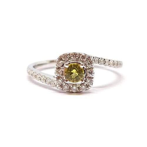 Bague Bague saphir jaune diamants or blanc 58 Facettes