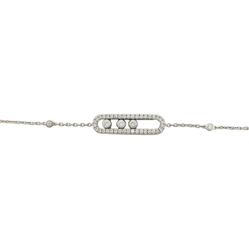 Bracelet Bracelet Messika, "Baby Move Pavé", or blanc diamants. 58 Facettes 31914