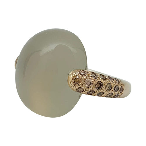 Bague 53 Bague Pomellato, "Luna", or naturel, diamants et pierre de lune. 58 Facettes 31730