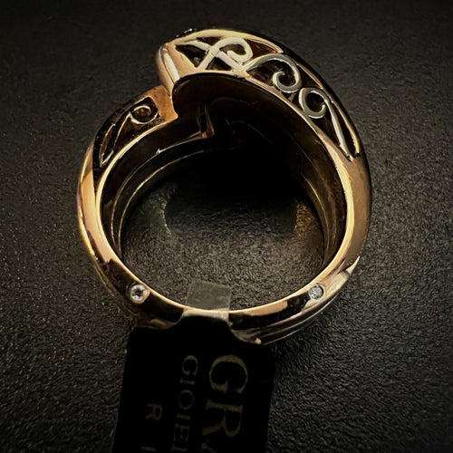 Bague Bague bandeau diamants FANCY roses, jaunes et blancs 58 Facettes