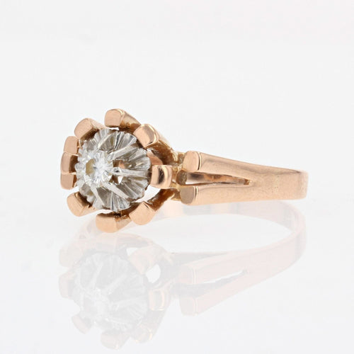 Bague 53 Bague vintage or rose solitaire diamant 58 Facettes 22-300
