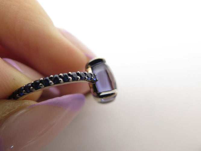 Bague 53 bague POMELLATO baby 53 diamants bleus et iolite or jaune 18k 58 Facettes 254342