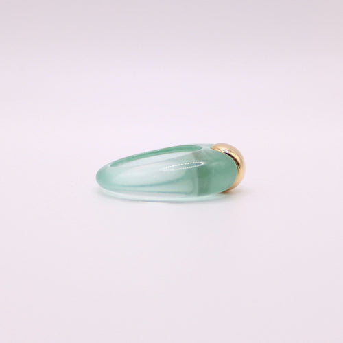 Bague Bague résine lagon et or jaune 58 Facettes