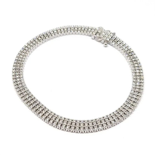 Bracelet Bracelet rivière diamants or blanc 58 Facettes