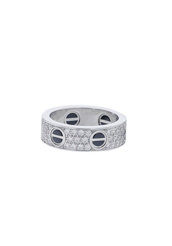 Bague 54 Bague CARTIER Love Pavée en Céramique, Or Blanc 750/1000 58 Facettes 61597-57389