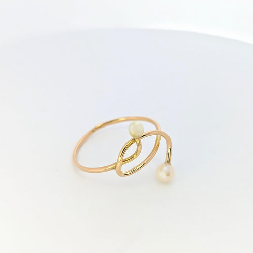 Bague Bague Toi & Moi or jaune et perles 58 Facettes 25382