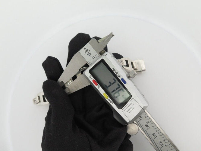 Bracelet vintage bracelet HERMES cassiopee 19 cm argent 925 & saphir blanc 58 Facettes 253329